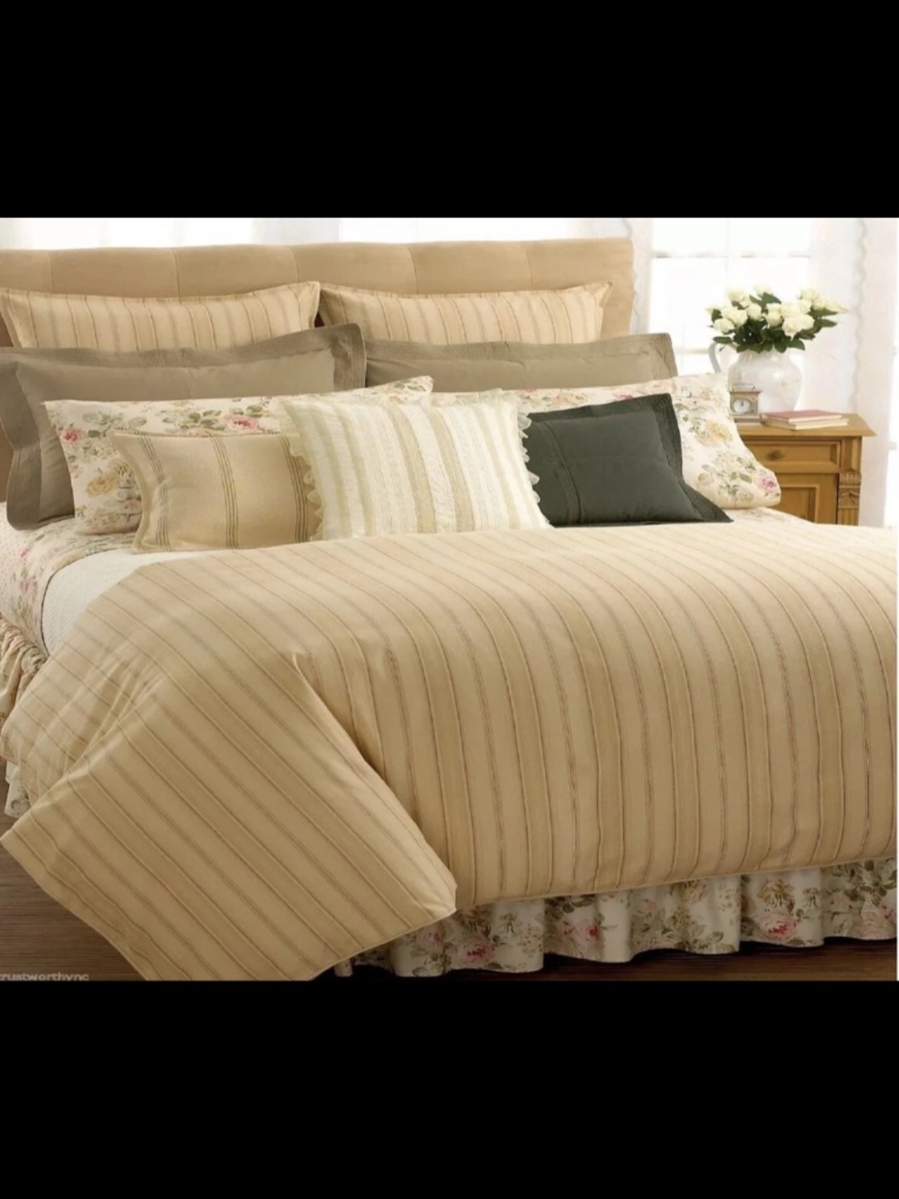 Ralph Lauren 1 Irregular Full Sheet Woodstock garden calico rosebud 100% Cotton